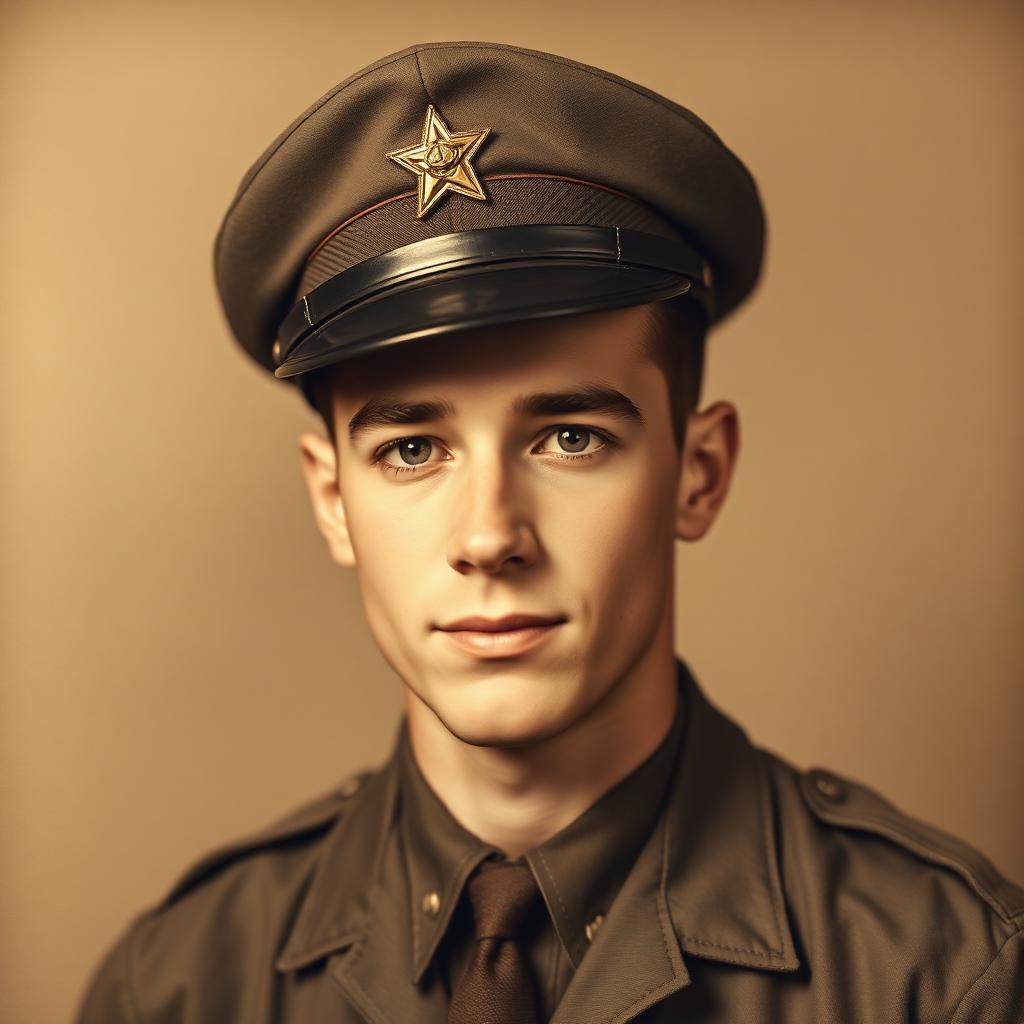 1943 service portrait, restored
